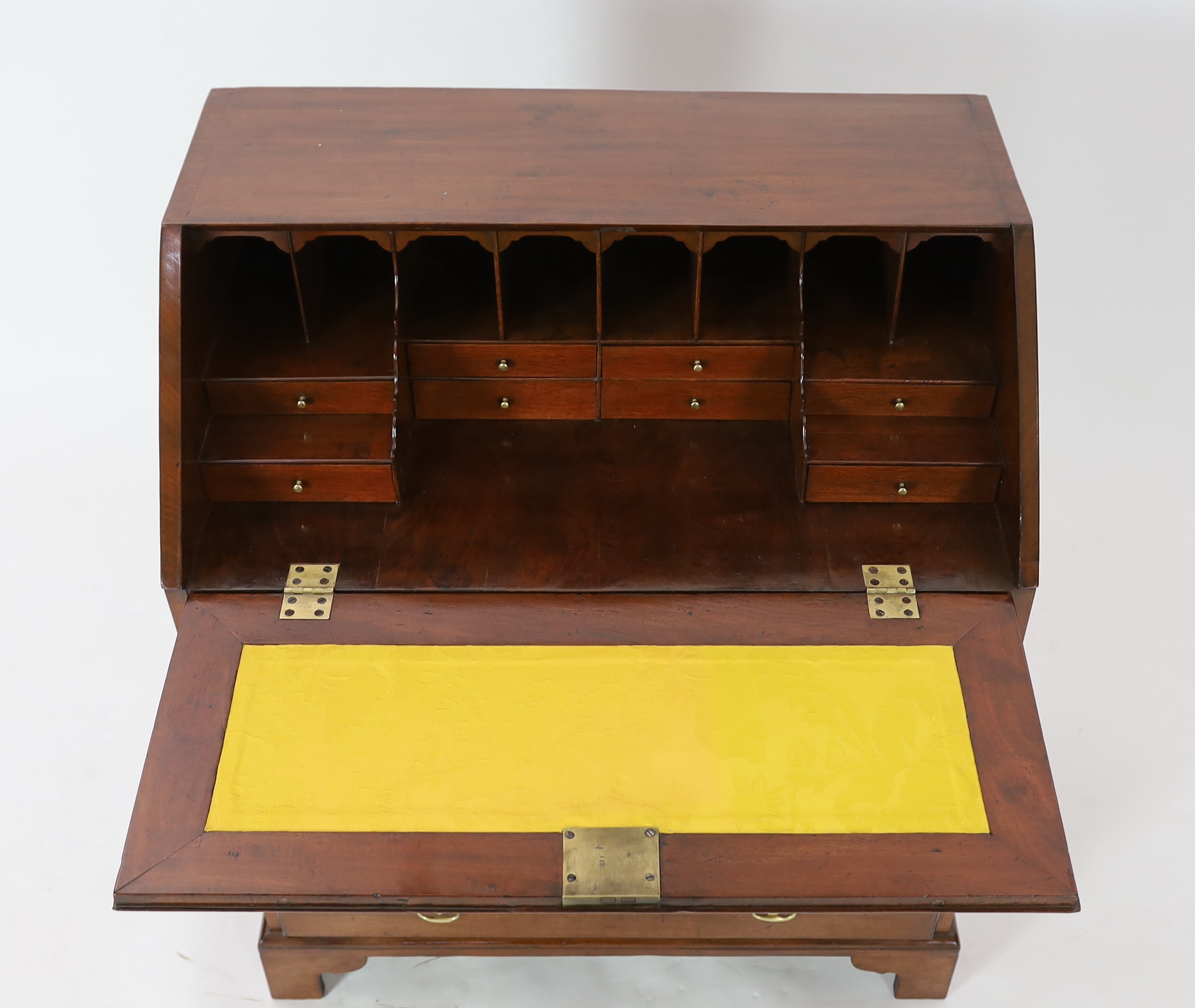 An Anglo-Chinese padouk wood bureau, 83cm wide, 49cm deep, 96cm high